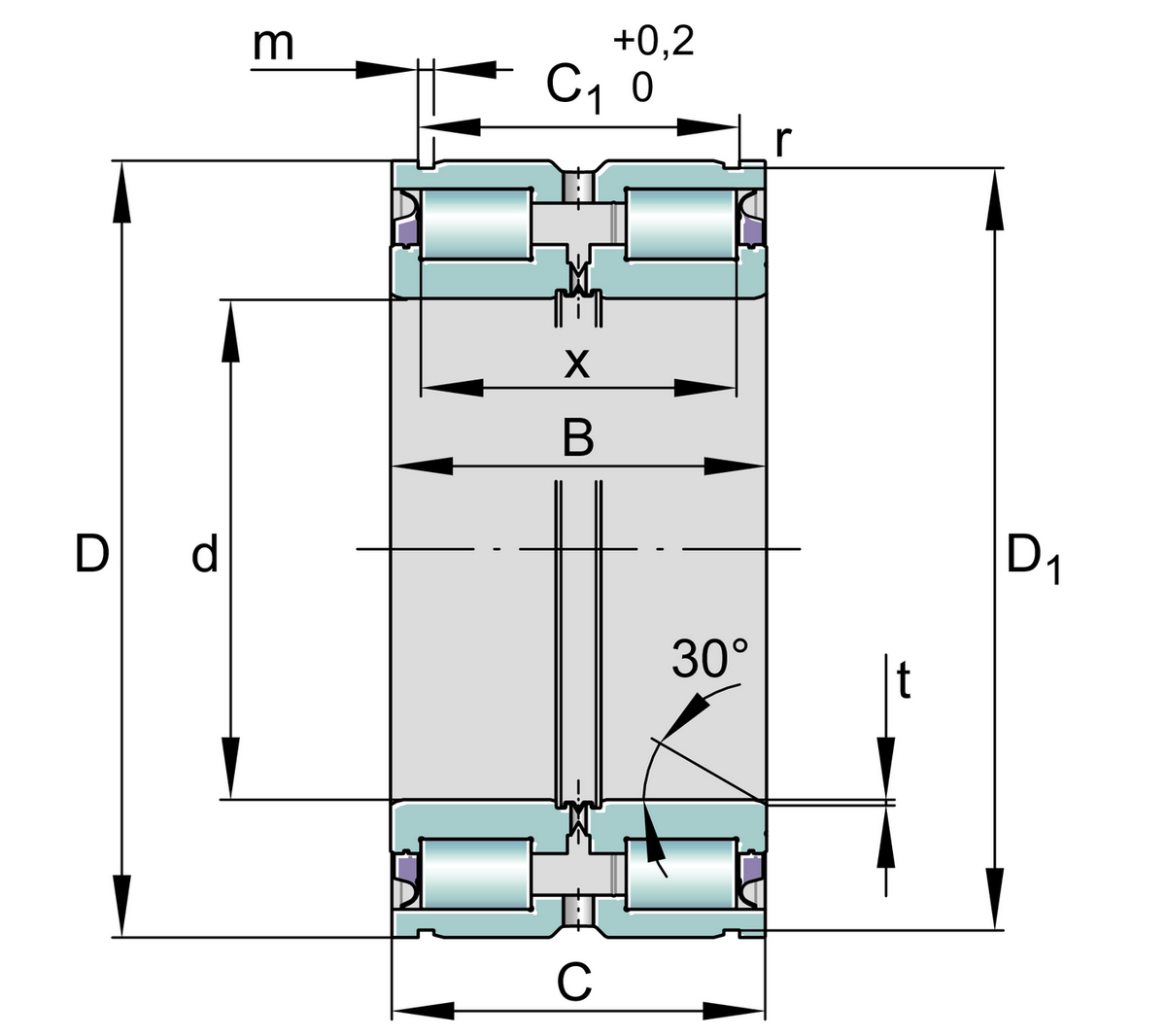 Цилиндрический роликоподшипник INA SL045028-PP (SL04 5028 PP)